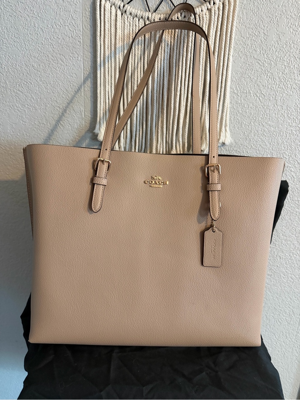 Coach Pebbled Leather Tote in Blush